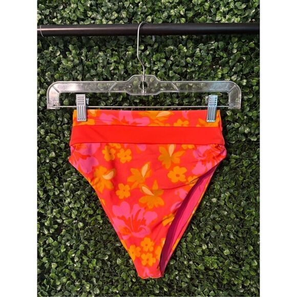 Beach Riot Racquel Bikini Bottom Hula Hibiscus Floral Size Small NWOT Revolve Sw - Picture 1 of 5